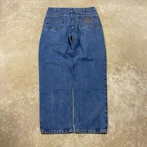 Carhartt Relaxed Fit Jeans Men’s 36x32 Blue Denim Workwear Made in Mexico